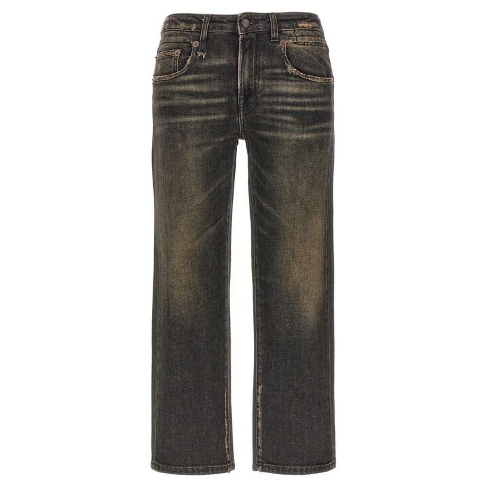 R13 Black Cotton Boyfriend Women's Jeans